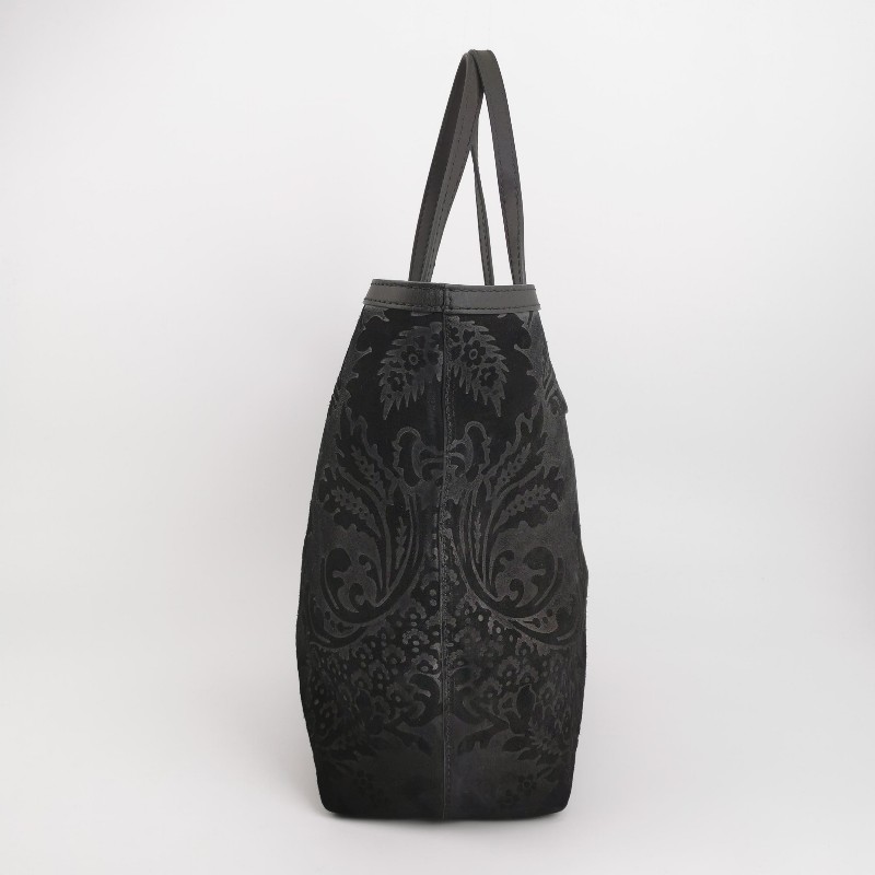 Gucci牛皮翻毛皮拼皮花紋單肩包-3