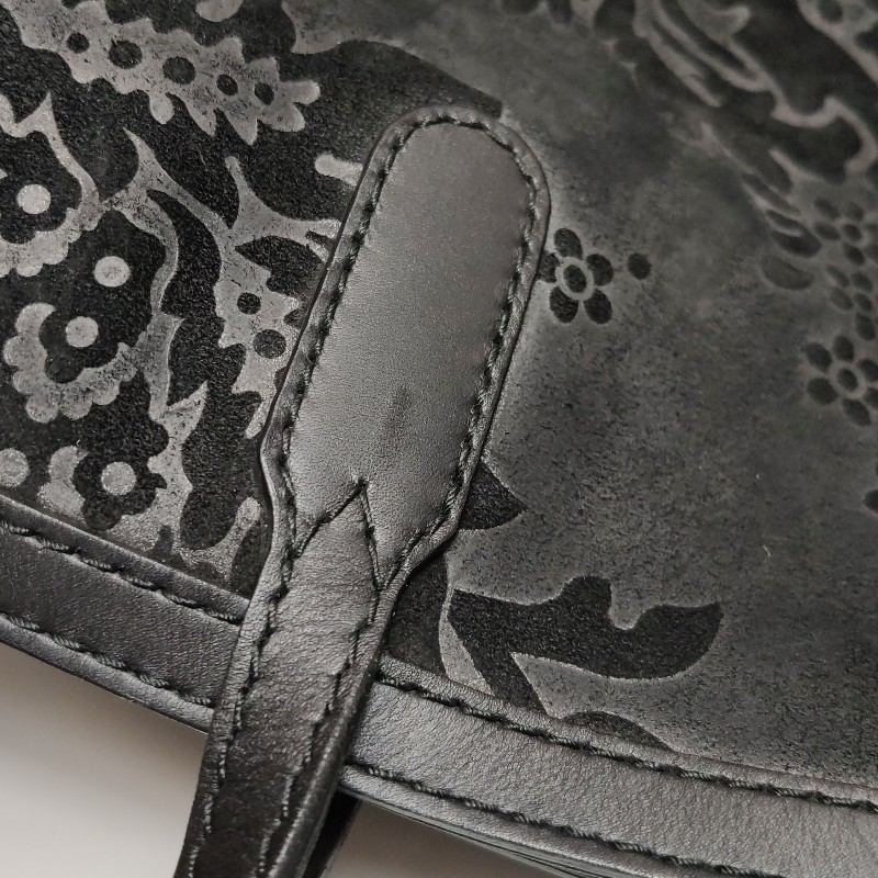 Gucci牛皮翻毛皮拼皮花紋單肩包-10