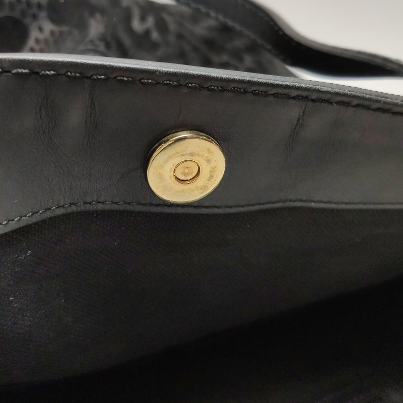 Gucci牛皮翻毛皮拼皮花紋單肩包-12