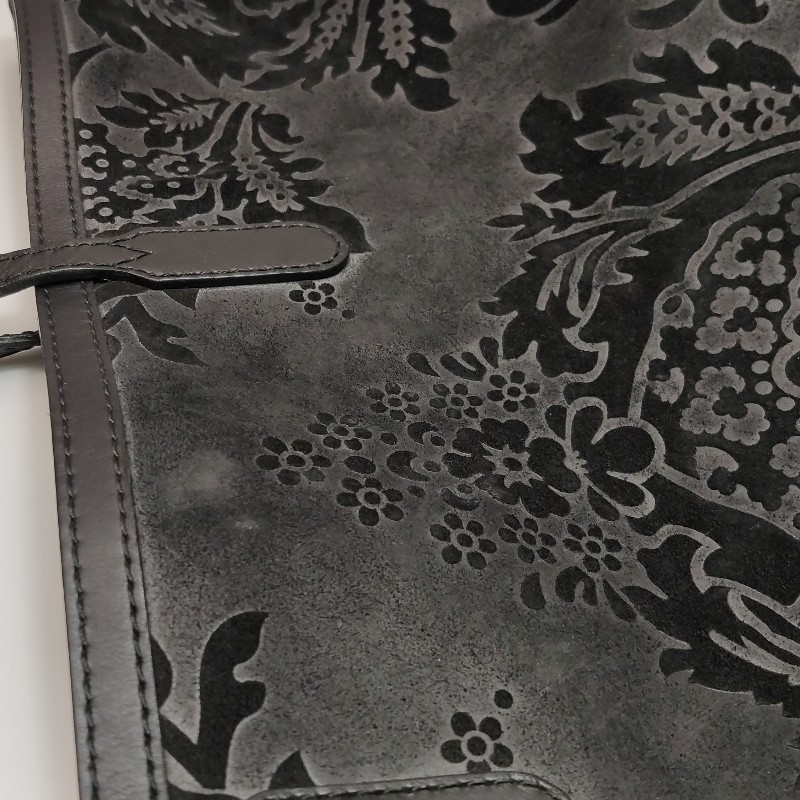 Gucci牛皮翻毛皮拼皮花紋單肩包-14