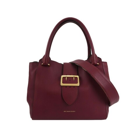 Burberry Buckle牛皮純色字母logo搭扣單肩包