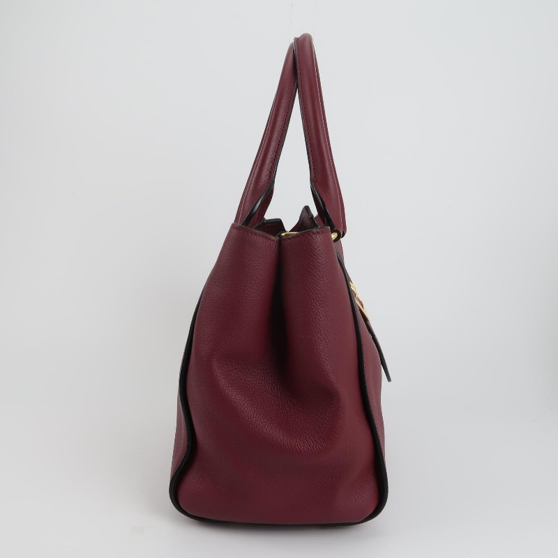 Burberry Buckle牛皮純色字母logo搭扣單肩包-3