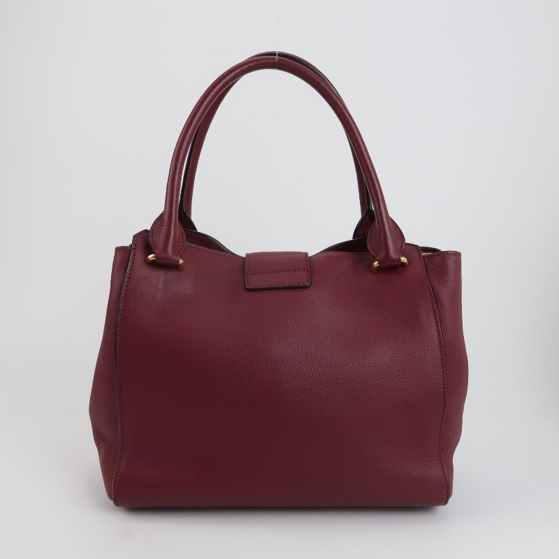 Burberry Buckle牛皮純色字母logo搭扣單肩包-4