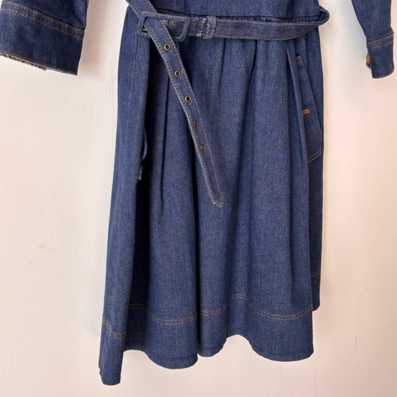 ::BURBERRY BLUE LABE:: 經典格紋袖邊 單寧牛仔洋裝 37號-9