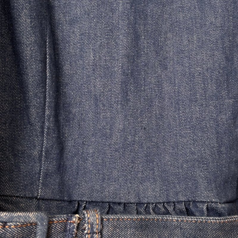 ::BURBERRY BLUE LABE:: 經典格紋袖邊 單寧牛仔洋裝 37號-13