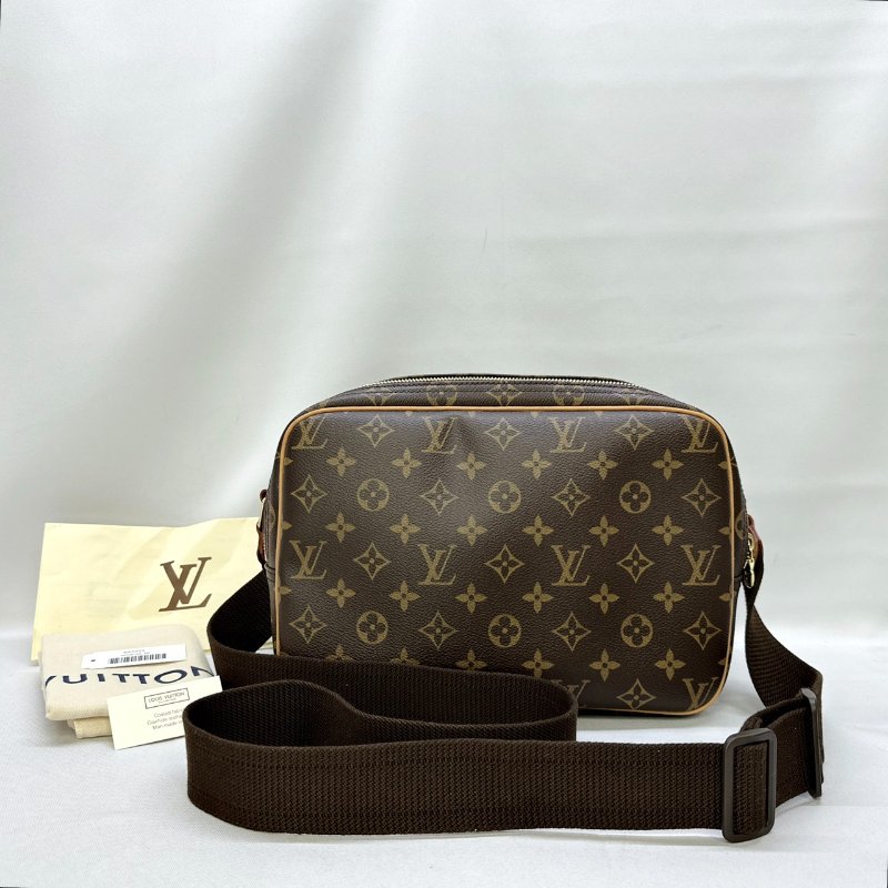 LV Reporter PM老花雙層斜背包-1