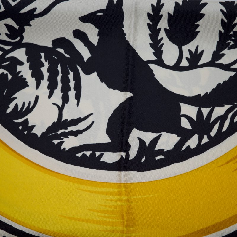 Celine 思琳 黑色絲巾 金色鎖鏈 動物森林 絲巾 大方巾 圍巾 披肩-6