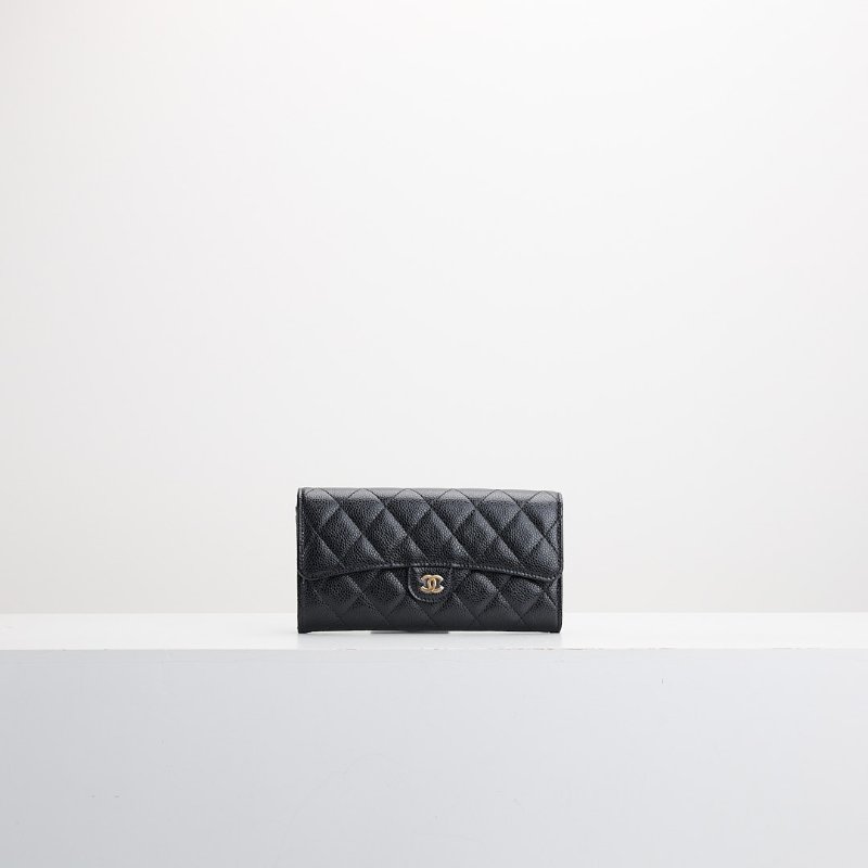 Chanel cf 口蓋長夾/黑金牛-0