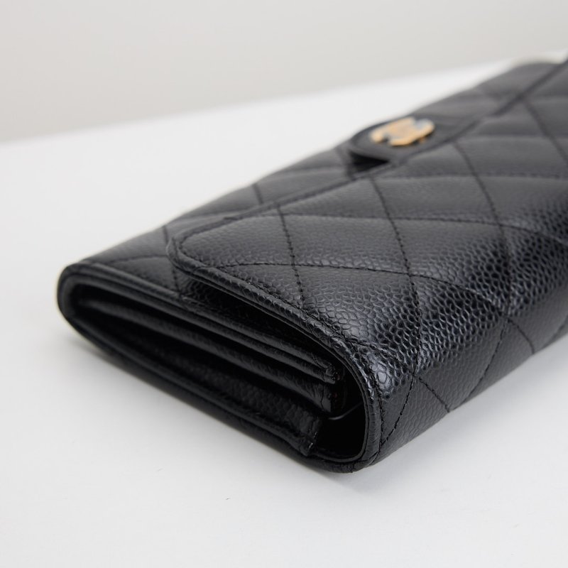 Chanel cf 口蓋長夾/黑金牛-4