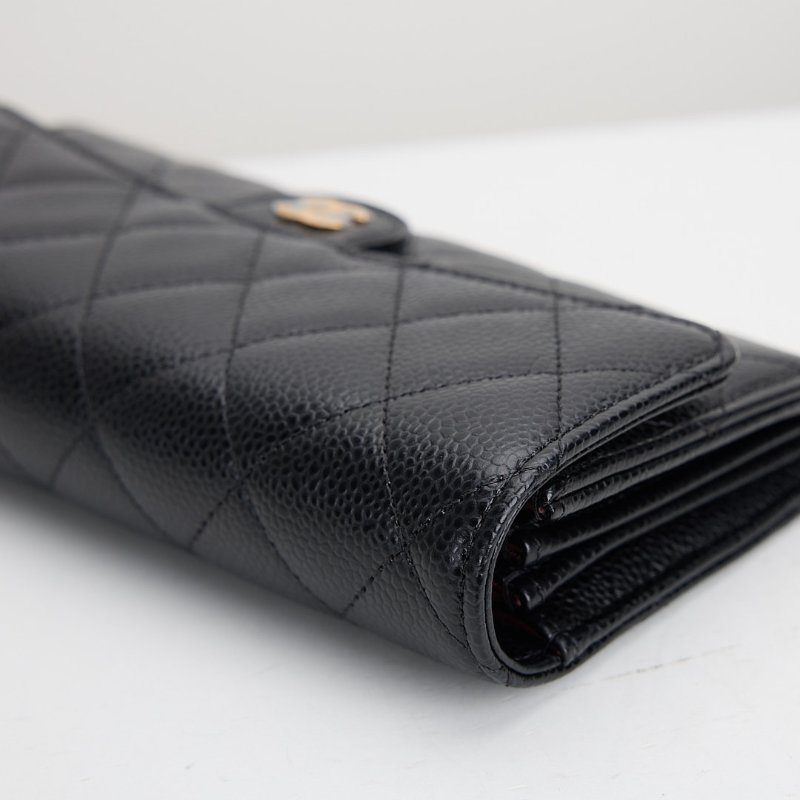 Chanel cf 口蓋長夾/黑金牛-5