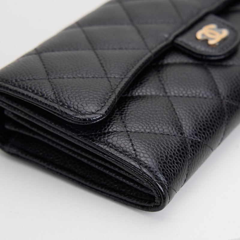 Chanel cf 口蓋長夾/黑金牛-7