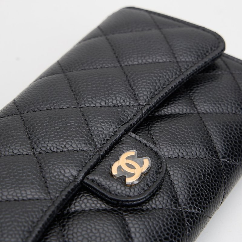 Chanel cf 口蓋長夾/黑金牛-8