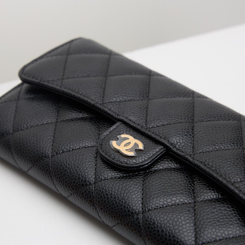 Chanel cf 口蓋長夾/黑金牛-10