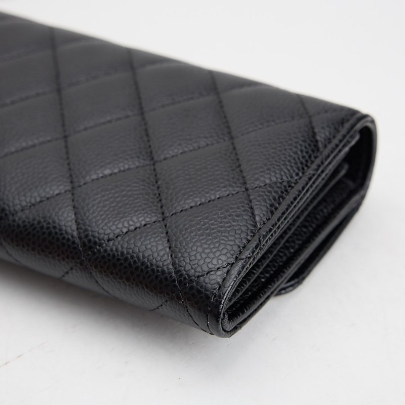 Chanel cf 口蓋長夾/黑金牛-14