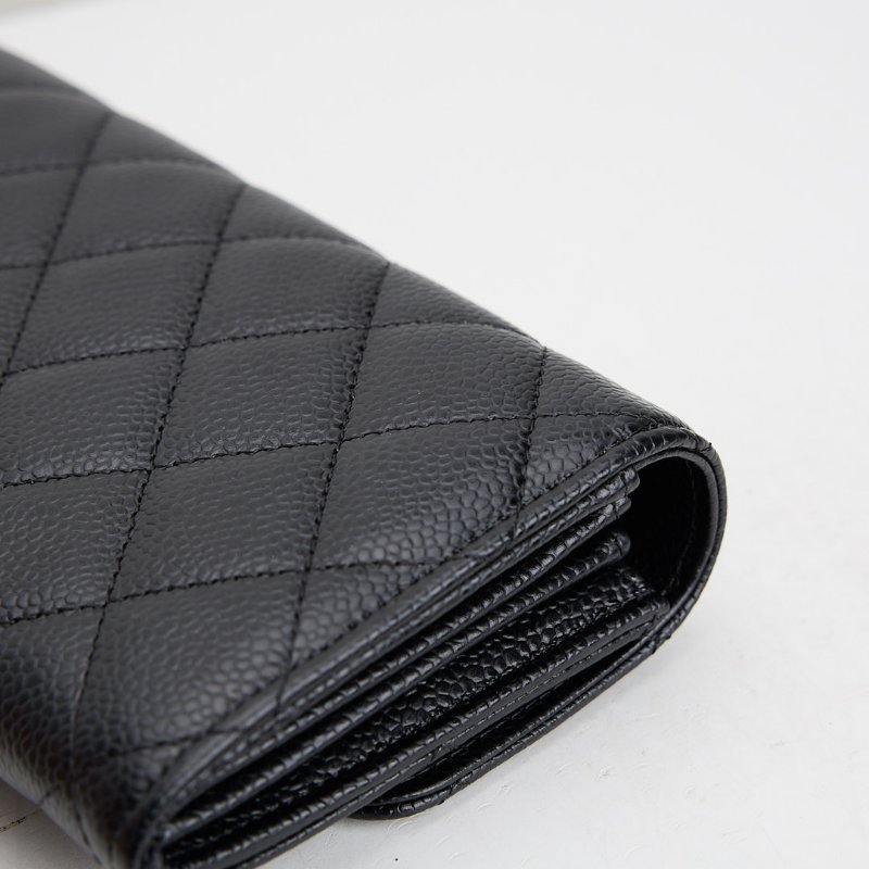 Chanel cf 口蓋長夾/黑金牛-15