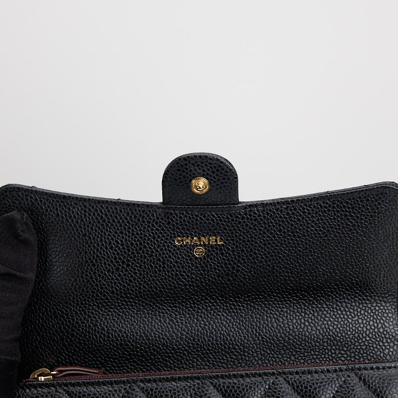 Chanel cf 口蓋長夾/黑金牛-16