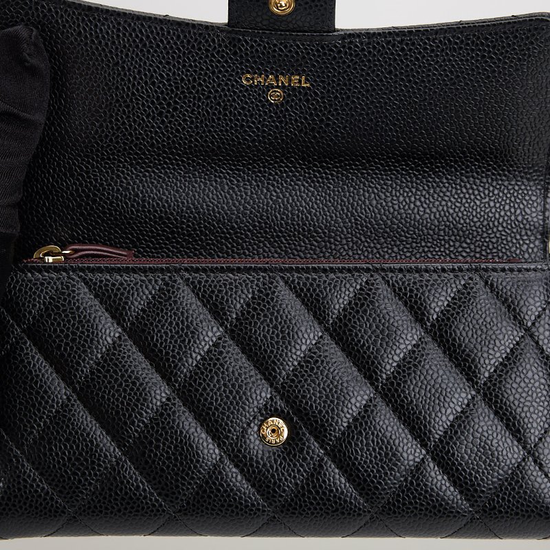 Chanel cf 口蓋長夾/黑金牛-18