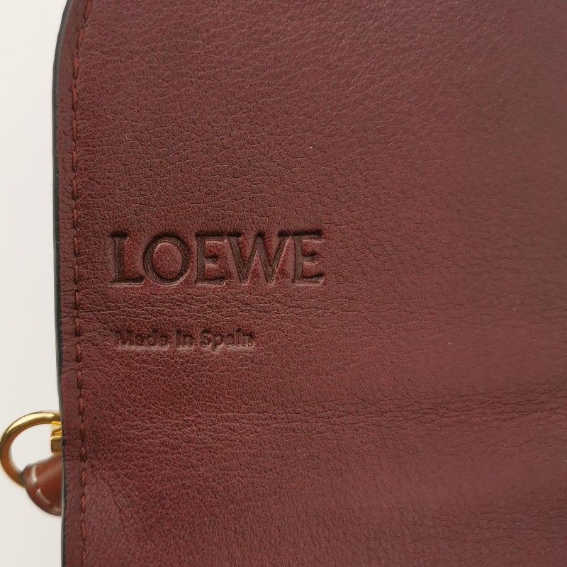 Loewe Gate牛皮拼色Logo壓紋斜挎包單肩包-7