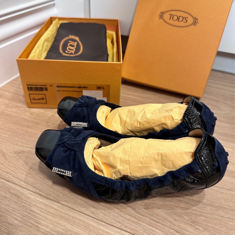 Tod’s深藍色豆豆鞋/娃娃鞋/平底鞋 36半-4