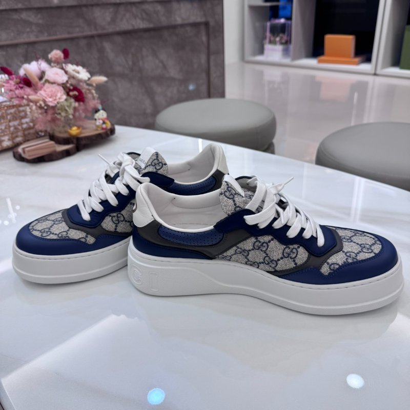 *SHIHNA名牌精品* Gucci GG Supreme帆布拼接 藍色板鞋 7 僅試穿-2