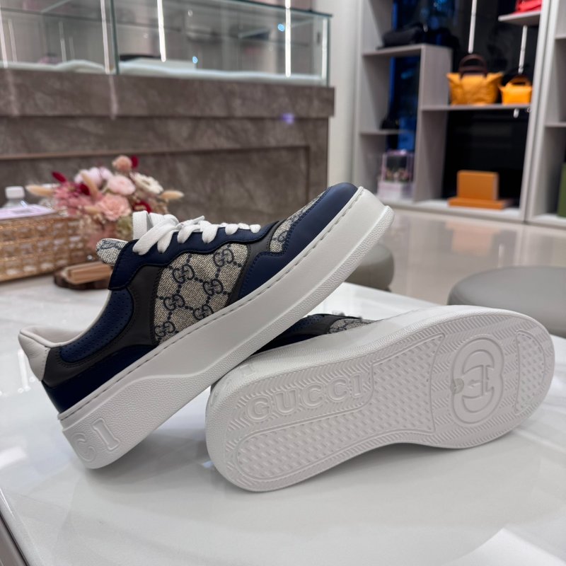 *SHIHNA名牌精品* Gucci GG Supreme帆布拼接 藍色板鞋 7 僅試穿-5