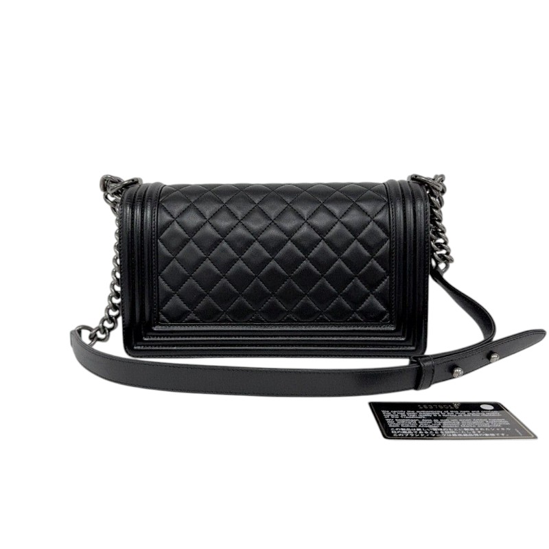 Chanel Leboy黑銀羊皮中號 肩背包-1