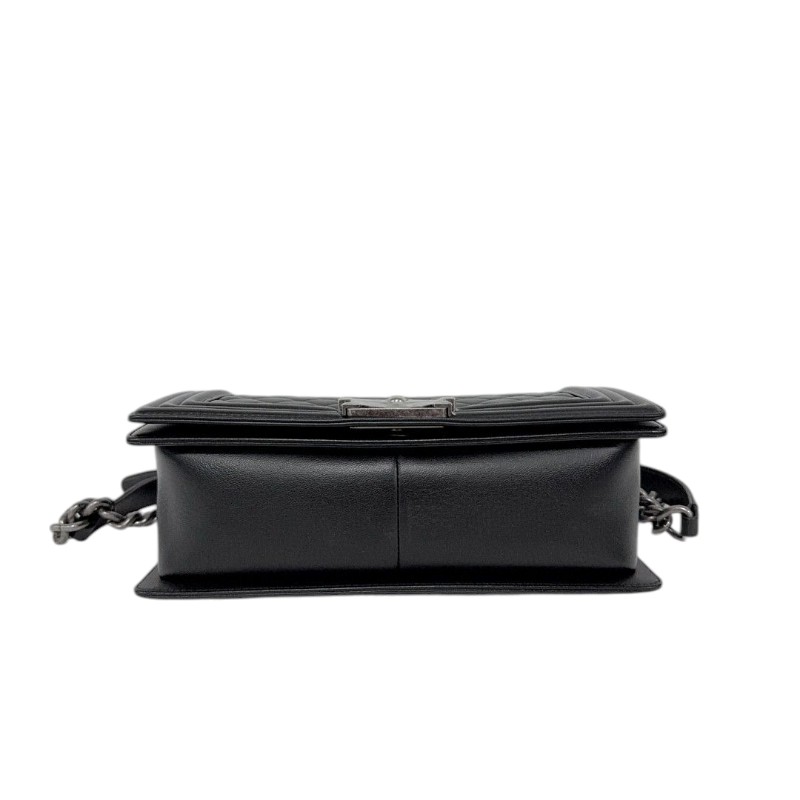 Chanel Leboy黑銀羊皮中號 肩背包-4