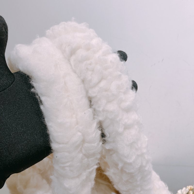 TW4566 Prada 普拉達 毛絨絨 手提肩背包 Shearling Triangle Logo Tote Bag Wool Cashmere-10