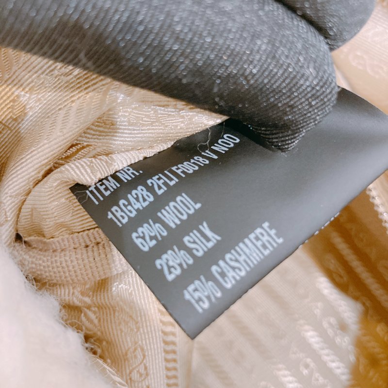 TW4566 Prada 普拉達 毛絨絨 手提肩背包 Shearling Triangle Logo Tote Bag Wool Cashmere-16