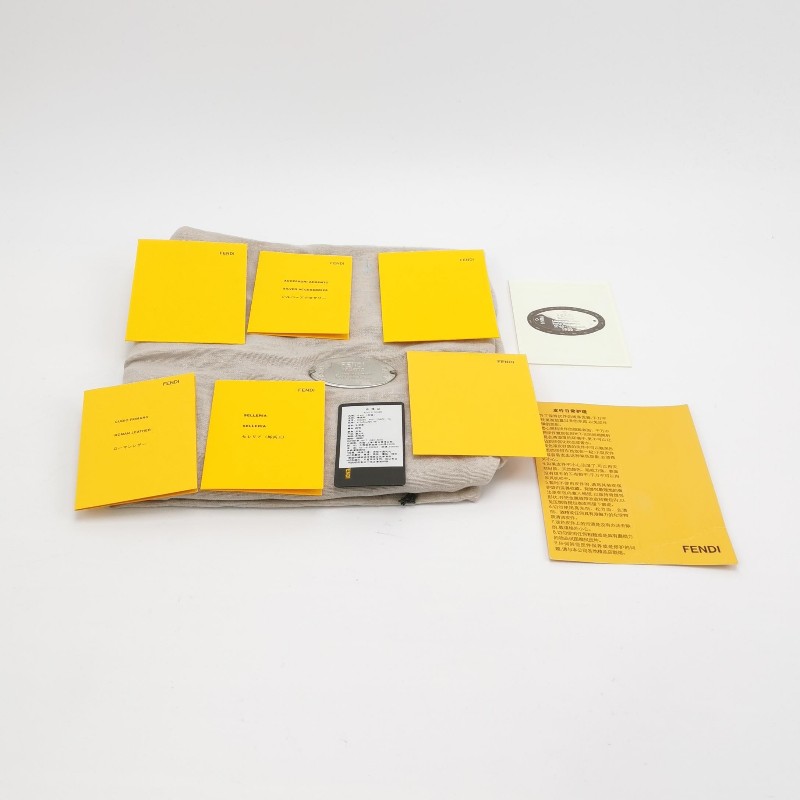 Fendi 牛皮純色拉鍊明線裝飾公文包手提包-8