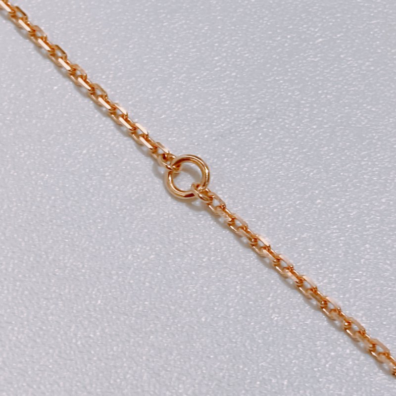 TW4567	Van Cleef &Arpels VCA鑽石項鏈 18K Perlee Clovers Pendant Necklace D 0.18ct x RGHW-6