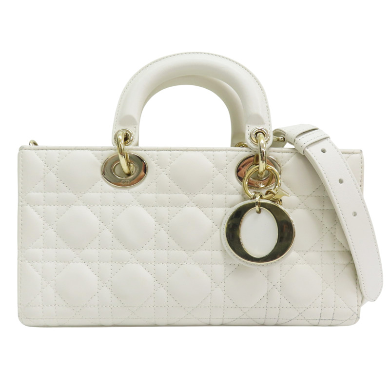 白色 羊皮 Lady Dior D-Joy Medium 兩用包【Dior 迪奧】 M0540ONGE-0