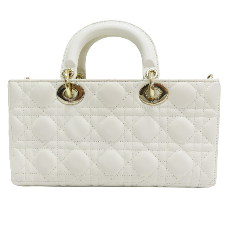 白色 羊皮 Lady Dior D-Joy Medium 兩用包【Dior 迪奧】 M0540ONGE-1