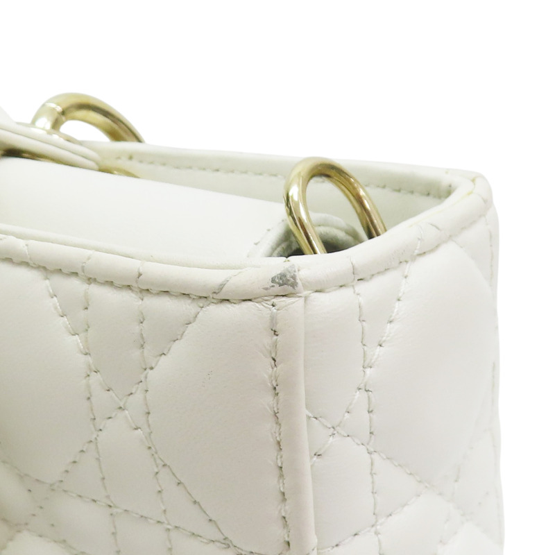 白色 羊皮 Lady Dior D-Joy Medium 兩用包【Dior 迪奧】 M0540ONGE-14
