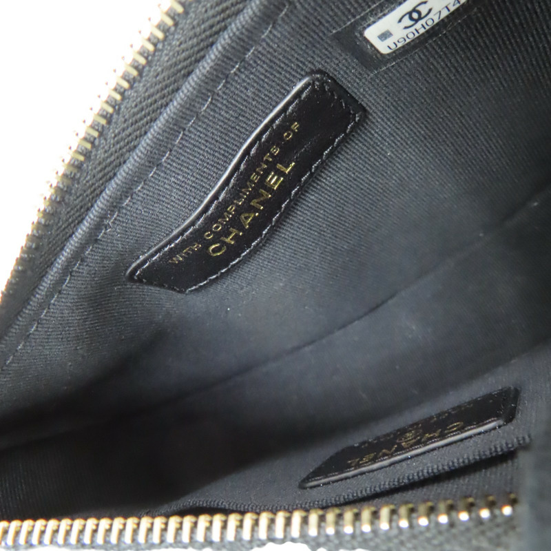 黑色 菱格 絨布 鍊帶 肩背包【CHANEL 香奈兒】-5