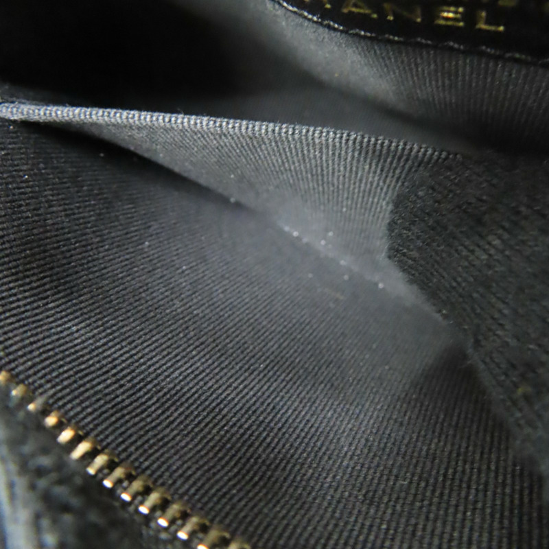 黑色 菱格 絨布 鍊帶 肩背包【CHANEL 香奈兒】-6