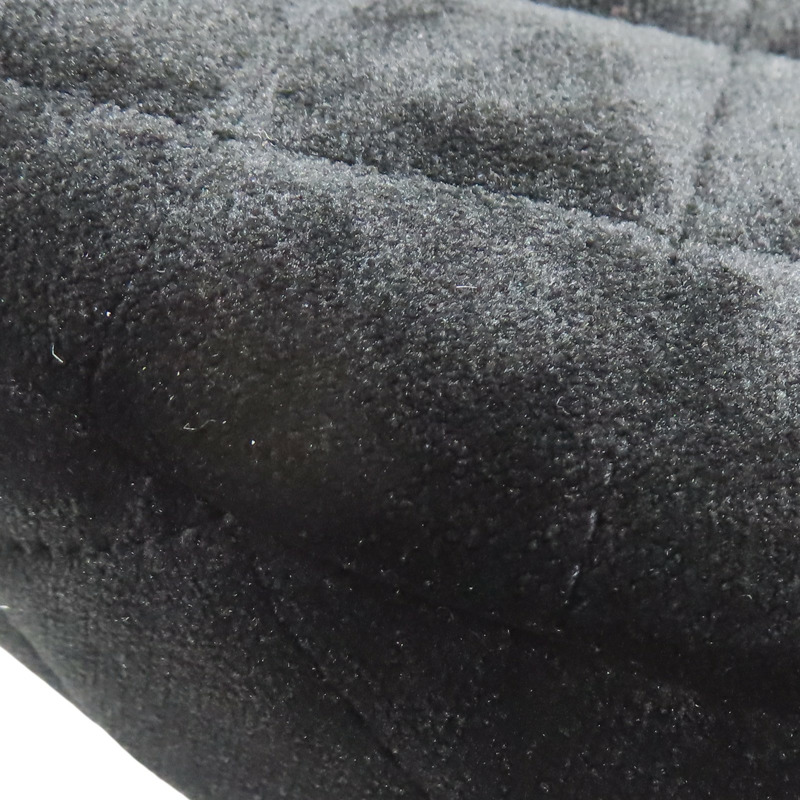 黑色 菱格 絨布 鍊帶 肩背包【CHANEL 香奈兒】-16