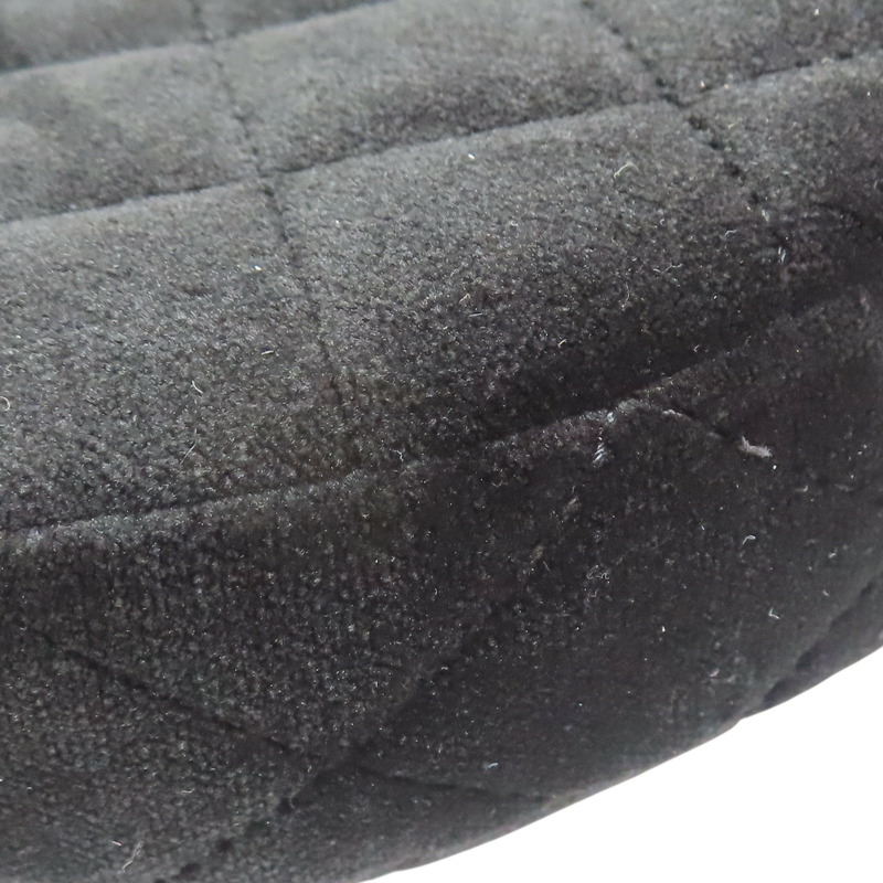 黑色 菱格 絨布 鍊帶 肩背包【CHANEL 香奈兒】-17