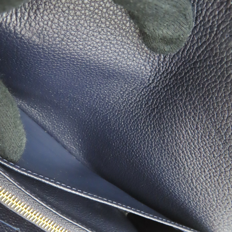 深藍色 原花壓紋牛皮 Sara 扣式長夾 M62125【LOUIS VUITTON LV 路易威登】 M62125-9