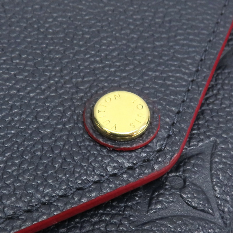 深藍色 原花壓紋牛皮 Sara 扣式長夾 M62125【LOUIS VUITTON LV 路易威登】 M62125-12