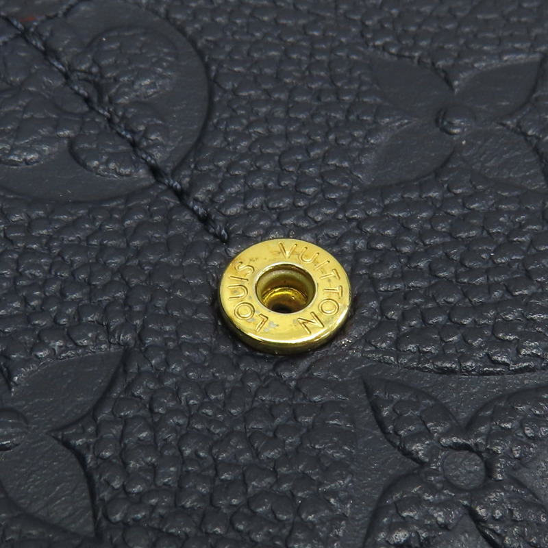 深藍色 原花壓紋牛皮 Sara 扣式長夾 M62125【LOUIS VUITTON LV 路易威登】 M62125-13