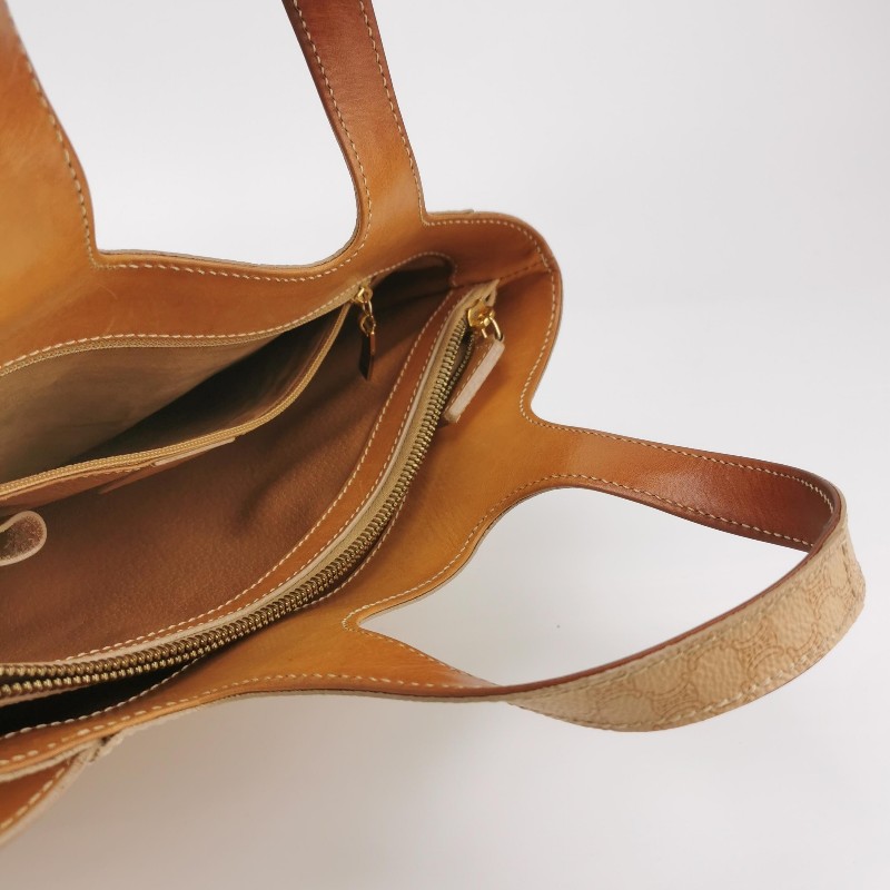 Celine Macadam牛皮字母Logo老花手提包-6