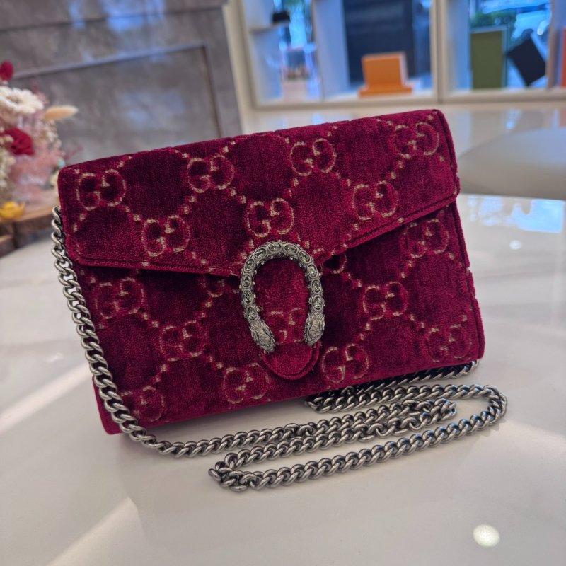 *SHIHNA名牌精品* Gucci 酒紅色絨面酒神包-0