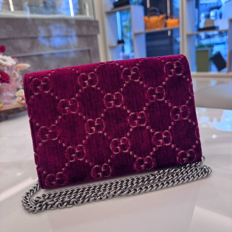 *SHIHNA名牌精品* Gucci 酒紅色絨面酒神包-4