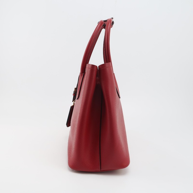 Prada Double中號牛皮純色三角徽標斜挎包單肩包-2