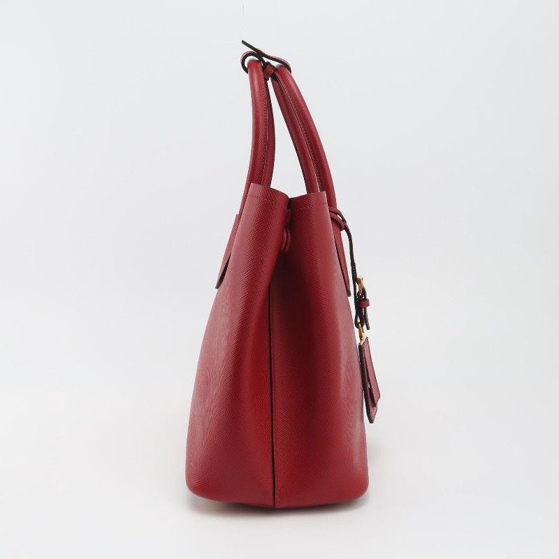 Prada Double中號牛皮純色三角徽標斜挎包單肩包-3