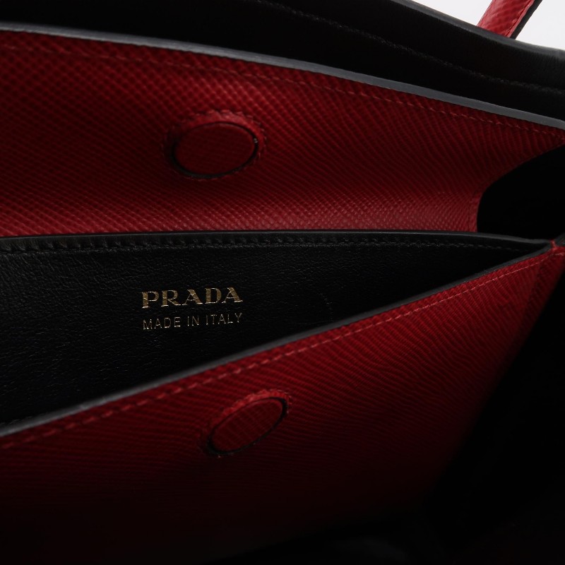 Prada Double中號牛皮純色三角徽標斜挎包單肩包-7