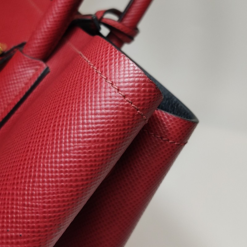 Prada Double中號牛皮純色三角徽標斜挎包單肩包-14