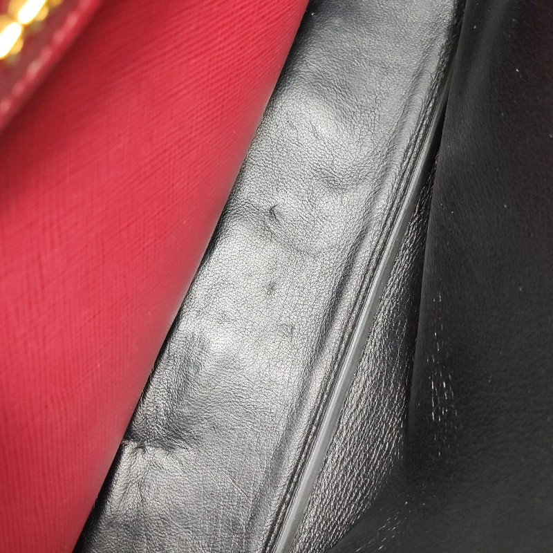 Prada Double中號牛皮純色三角徽標斜挎包單肩包-20