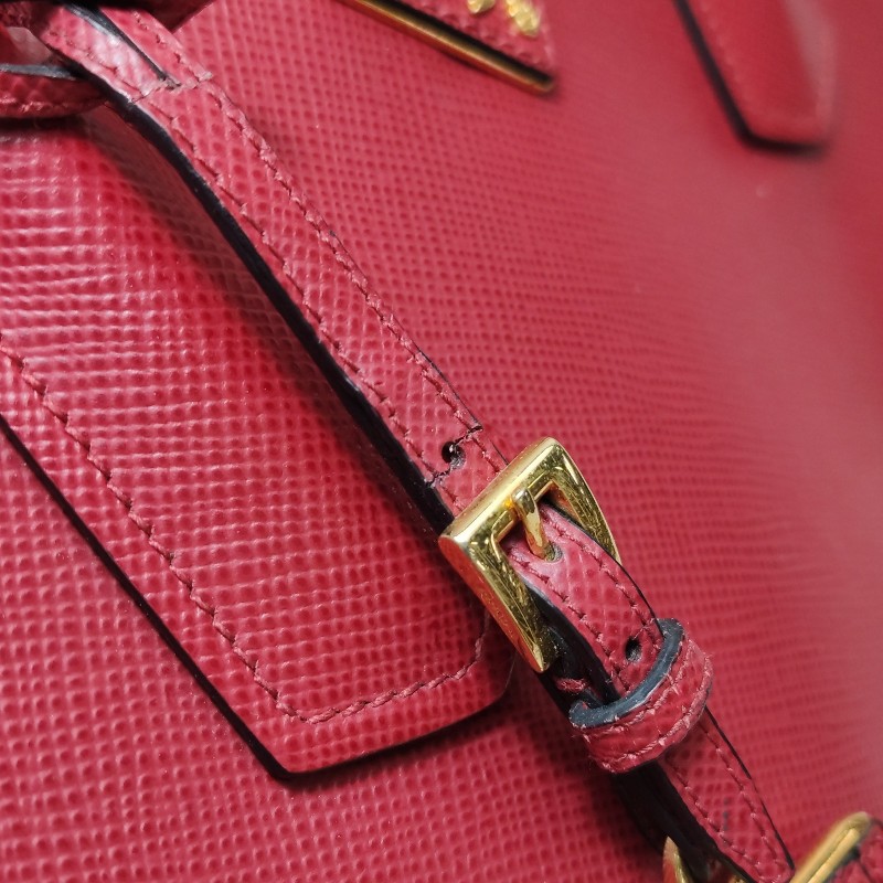 Prada Double中號牛皮純色三角徽標斜挎包單肩包-21